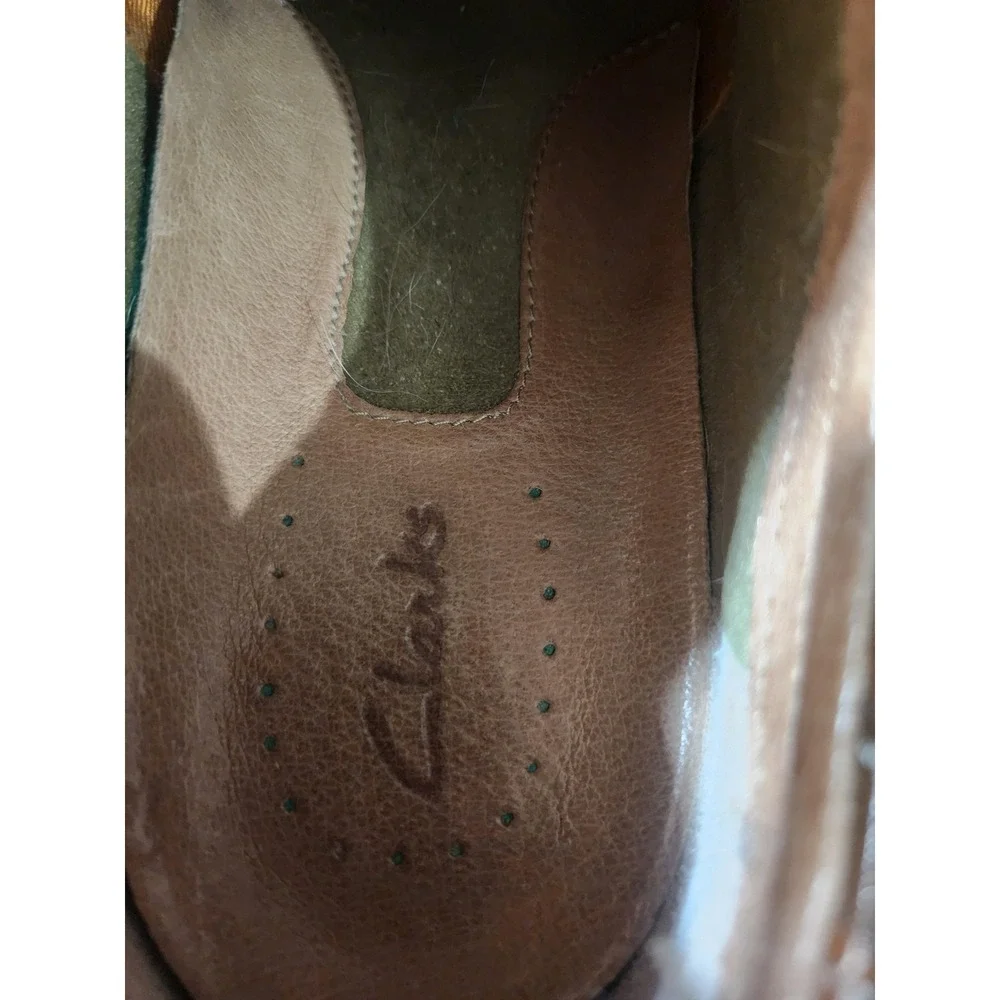 Clarks Shoes Mens Size 11 Brown Leather Lace Up Casual‎ Comfort Sneakers 70852
